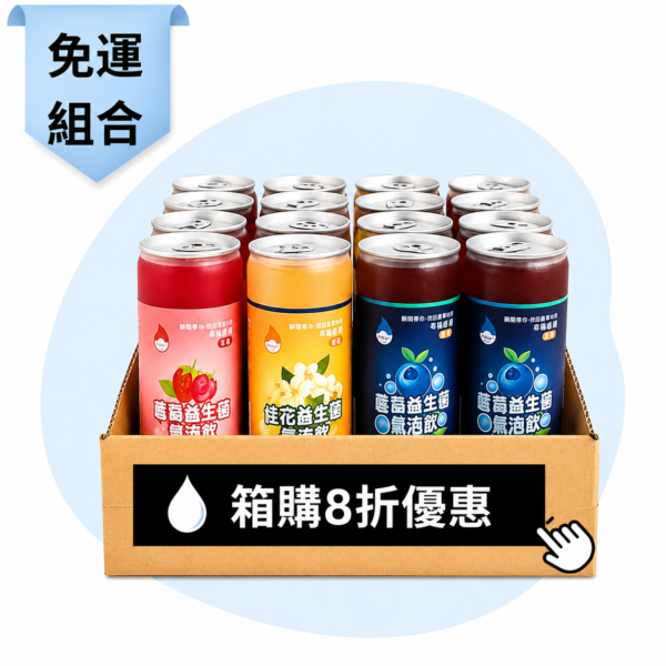 益生菌氣泡飲｜免運組合｜20入與30入｜水克菲爾｜全素｜隨身瓶 330ml