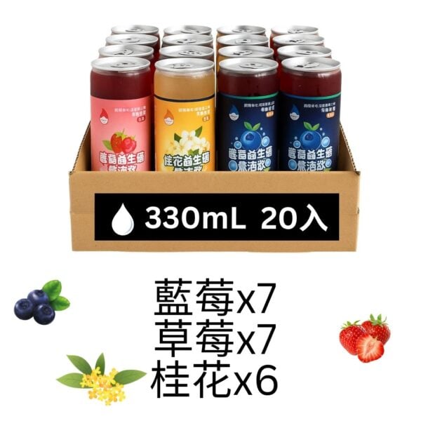 益生菌氣泡飲｜免運組合｜20入與30入｜水克菲爾｜全素｜隨身瓶 330ml