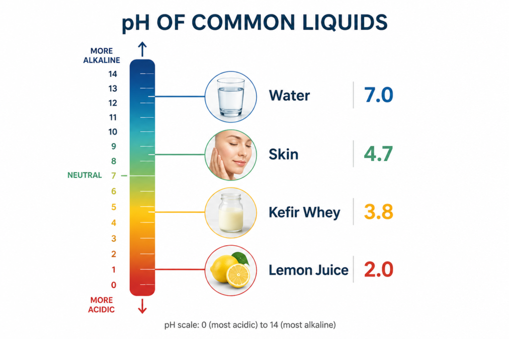 pH scale comparison for skin safety