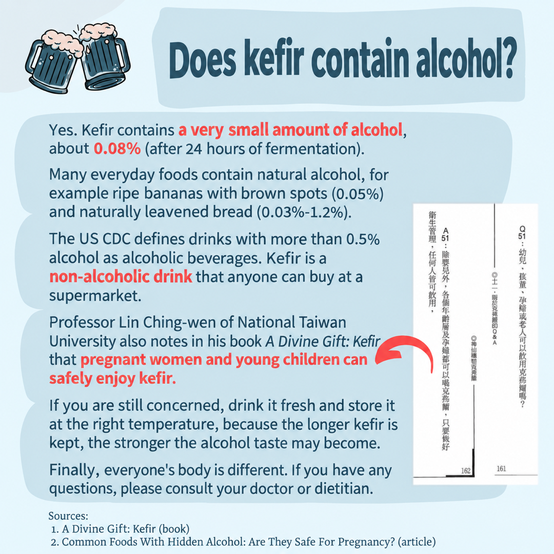 Does kefir contain alcohol?