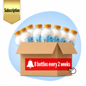 Milk kefir subscription: a box of 8 bottles of original milk kefir delivered every 2 weeks